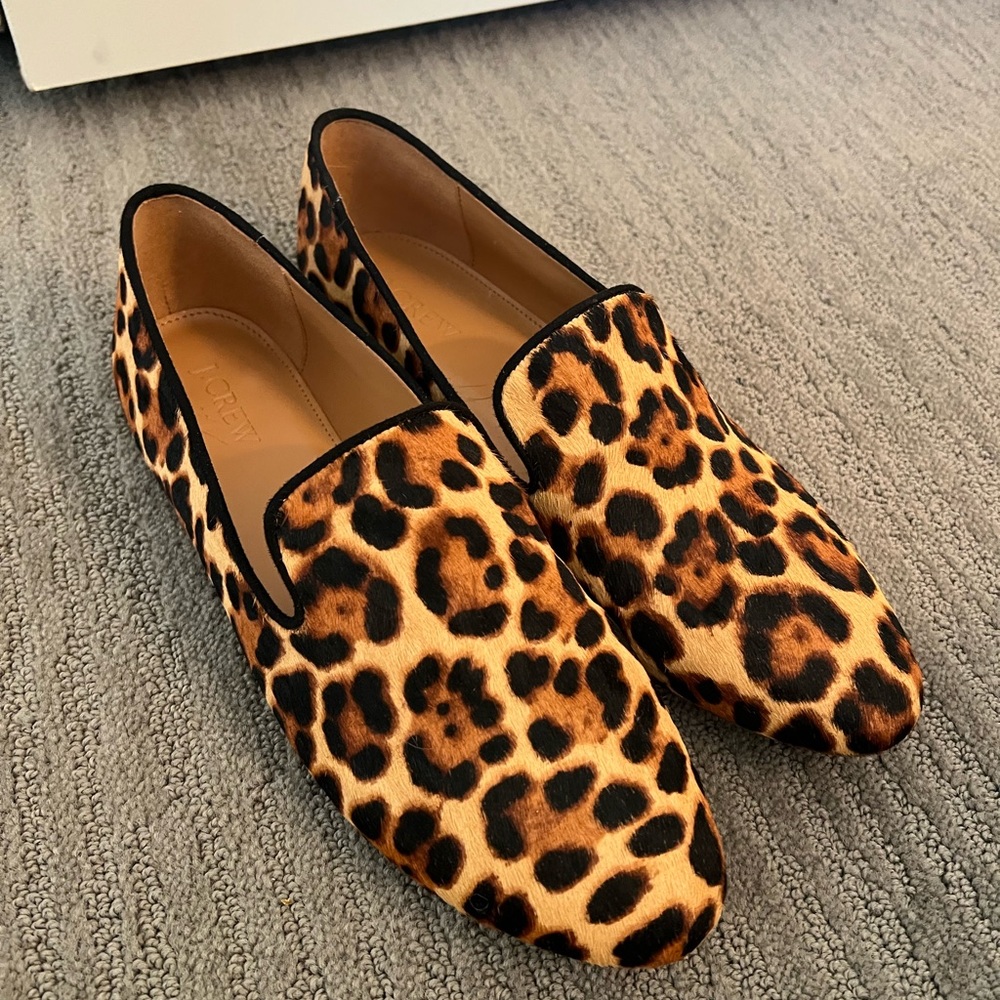NWOT J. Crew Leopard Loafers